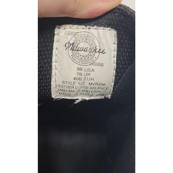 Milwaukee black leather biker boots size 9 - Picture 8 of 10